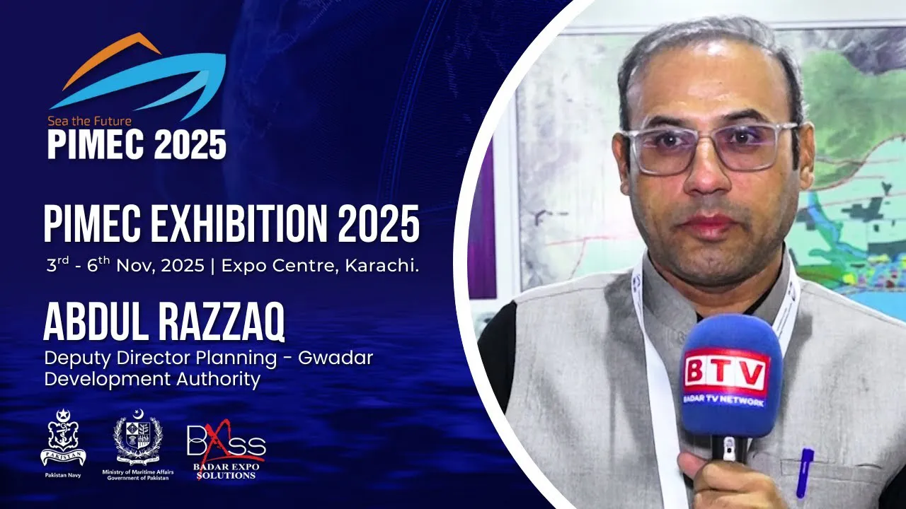 Abdul Razzaq Deputy Director Planning Gwadar Development Authority sharing insights at PIMEC 2025 maritime conference
